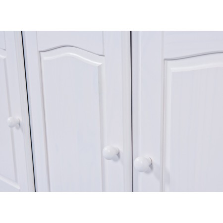 Mobile Alto 3 Ante Cassetti Bianco Credenza Vetrina da Soggiorno Cucina Rustico