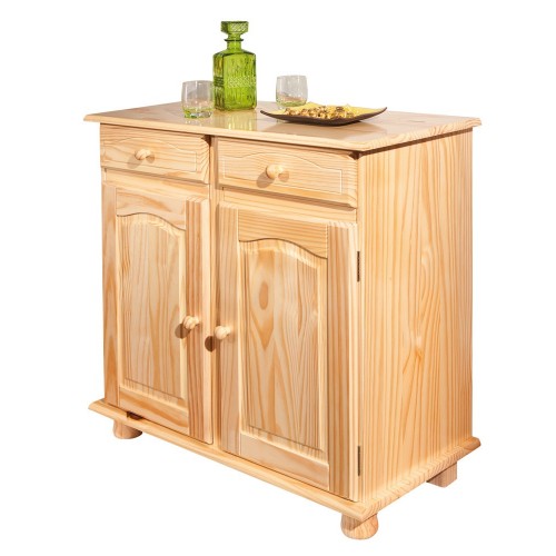 Mobile Credenza Pino 2 Ante 2 Cassetti Buffet Dispensa Soggiorno Cucina Rustico