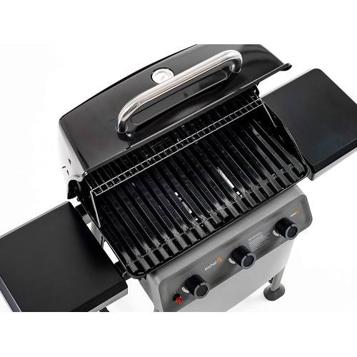 Barbecue a Gas 3 Bruciatori in Acciaio Inox Sistema Australiano Coperchio BBQ