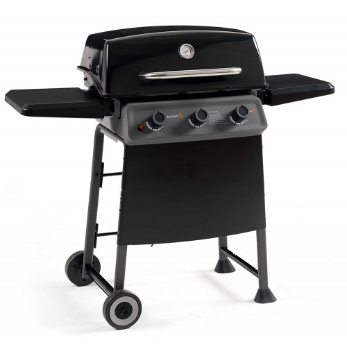 Barbecue a Gas 3 Bruciatori in Acciaio Inox Sistema Australiano Coperchio BBQ