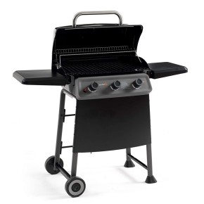 Barbecue a Gas 3 Bruciatori in Acciaio Inox Sistema Australiano Coperchio BBQ