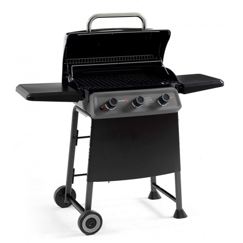 Barbecue a Gas 3 Bruciatori in Acciaio Inox Sistema Australiano Coperchio BBQ