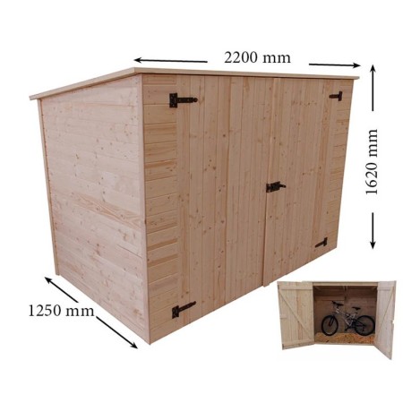 Casetta Armadio in Legno Pavimento per Biciclette Attrezzi Giardino Ripostiglio