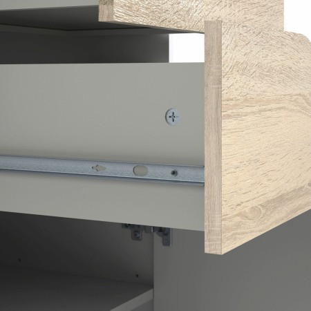 Credenza Bianca Moderna 2 Ante 3 Cassetti Rovere Mobile Madia Soggiorno Salotto