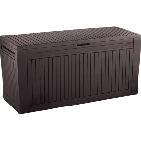 Baule Cassapanca Contenitore con Seduta Ruote Resina Giardino Plastica Esterno