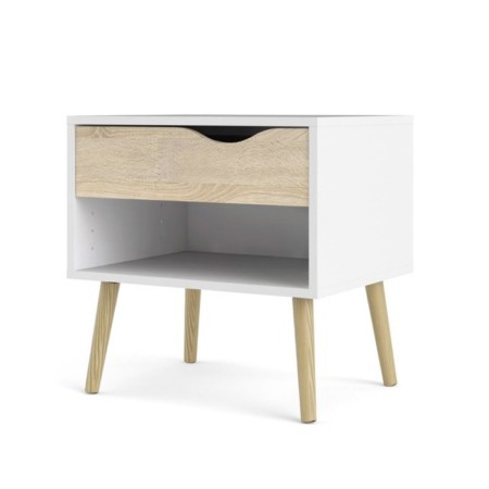 Comodino 50 Bianco Cassetto Cassettiera Camera da Letto Studio Moderno Cameretta