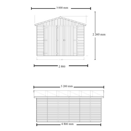 Carport Box Auto 3x5.2 in Legno 16 mm Moto Garage Casetta Ricovero per Attrezzi