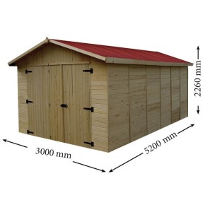 Carport Box Auto 3x5.2 in Legno 16 mm Moto Garage Casetta Ricovero per Attrezzi 2