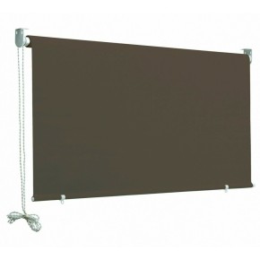 Tenda da Sole a Caduta Marrone 150x250 Attacco Soffitto Balcone Rullo Alluminio