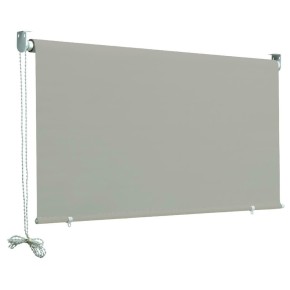 Tenda da Sole a Caduta Grigio 150x250 Attacco Soffitto Balcone Rullo Alluminio