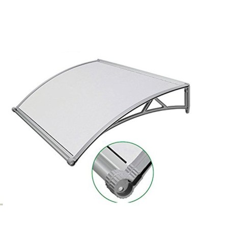 Tettoia Pensilina 120x100 Policarbonato Compatto Satinato Sgocciolatoio Modulare