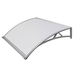 Tettoia Pensilina 120x100 Policarbonato Compatto Satinato Sgocciolatoio Modulare