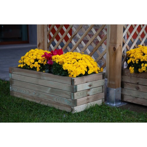 Vaso Fioriera in Legno 120x40 Rettangolare Cassetta Balcone Giardino Portavaso