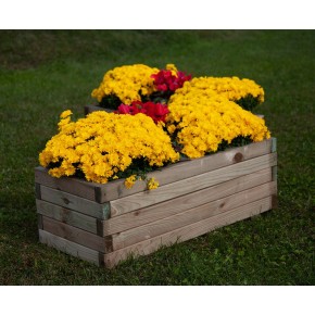 Vaso Fioriera in Legno 120x40 Rettangolare Cassetta Balcone Giardino Portavaso 2