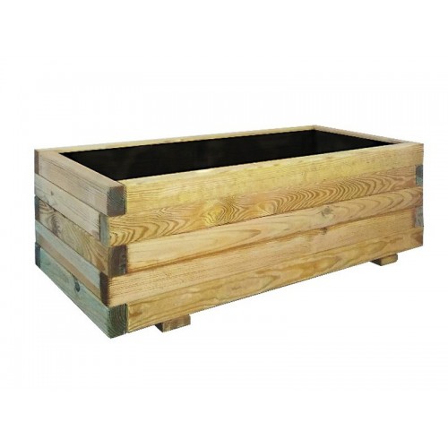 Vaso Fioriera in Legno 120x40 Rettangolare Cassetta Balcone Giardino Portavaso