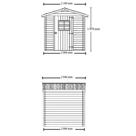 Casetta 2x2 in Legno 20 mm da Giardino Esterno per Attrezzi Blockhouse Rimessa
