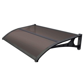 Tettoia Copertura 135x100 Modulare Pensilina ABS Policarbonato Alveolare Marrone