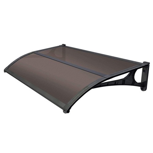 Tettoia Copertura 135x100 Modulare Pensilina ABS Policarbonato Alveolare Marrone