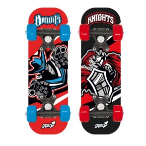 Tavola da Skateboard Nero 43 cm Max 20 kg Bambino in Legno Skate Completo Ruote 2