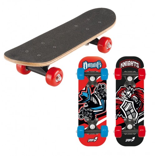 Tavola da Skateboard Nero 43 cm Max 20 kg Bambino in Legno Skate Completo Ruote