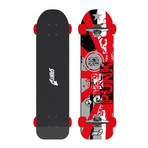 Tavola da Skateboard Nero 76 cm Max 100kg Bambino Adulto in Legno Skate Completo