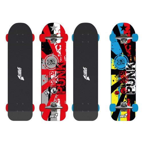 Tavola da Skateboard Nero 76 cm Max 100kg Bambino Adulto in Legno Skate Completo