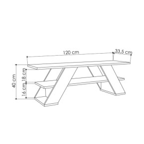 Mobile da Salotto Porta TV Basso in Legno Antracite con Ripiani Salvaspazio Sala 2