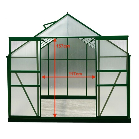 Serra in Alluminio Policarbonato 2.4x4 per Piante Orto Copertura da Giardino