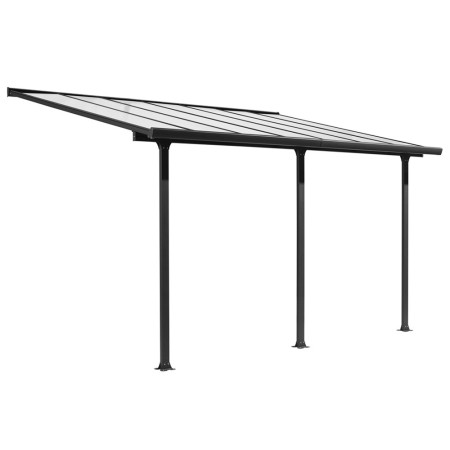 Pergola Addossata 4x3 in Alluminio Gazebo da Giardino Terrazzo Pergolato Carport
