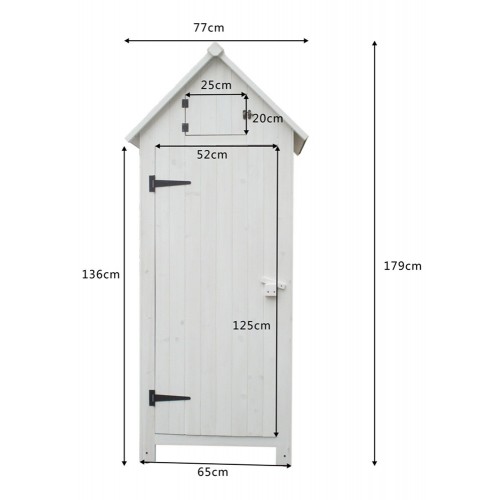 Casetta Armadio in Legno Bianco Ripiani Terrazzo Ripostiglio Giardino Attrezzi