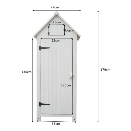 Casetta Armadio in Legno Bianco Ripiani Terrazzo Ripostiglio Giardino Attrezzi