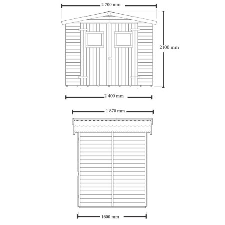 Casetta 2.4x1.6 in Legno Pannelli 16 mm con Pavimento Interno Attrezzi Giardino
