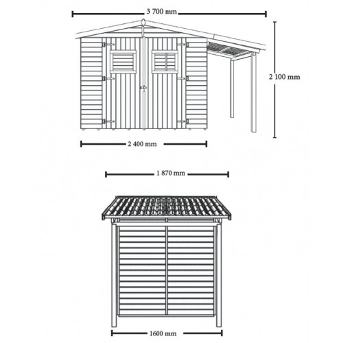 Casetta Legnaia 2.4x1.6 con Pavimento Interno in Legno Pannelli 16 mm Attrezzi