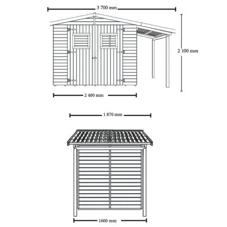 Casetta Legnaia 2.4x1.6 con Pavimento Interno in Legno Pannelli 16 mm Attrezzi