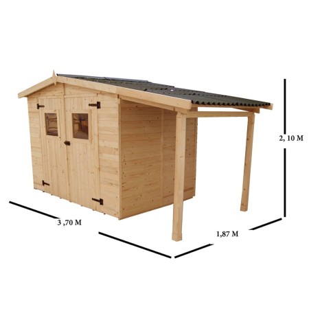 Casetta Legnaia 2.4x1.6 con Pavimento Interno in Legno Pannelli 16 mm Attrezzi