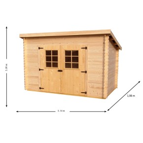 Casetta in Legno 3x1.85 Spessore 20 mm Block House da Giardino Attrezzi Rimessa 2