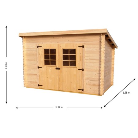 Casetta in Legno 3x1.85 Spessore 20 mm Block House da Giardino Attrezzi Rimessa