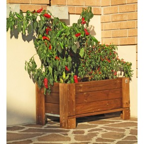 Vaso in Legno 80 Fioriera Rettangolare Orto Rialzato Urbano da Giardino Balcone 2