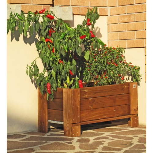 Vaso in Legno 80 Fioriera Rettangolare Orto Rialzato Urbano da Giardino Balcone