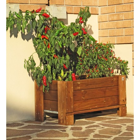 Vaso in Legno 80 Fioriera Rettangolare Orto Rialzato Urbano da Giardino Balcone