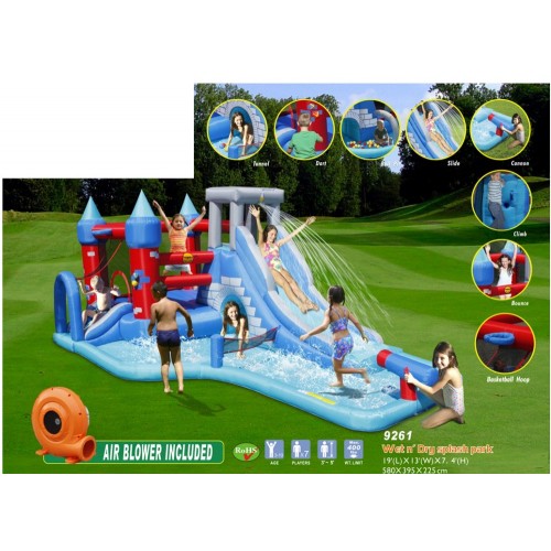 Saltarello Scivolo Gonfiabile Castello Acquatico Gigante Squalo Giochi Acqua
