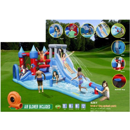 Saltarello Scivolo Gonfiabile Castello Acquatico Gigante Squalo Giochi Acqua