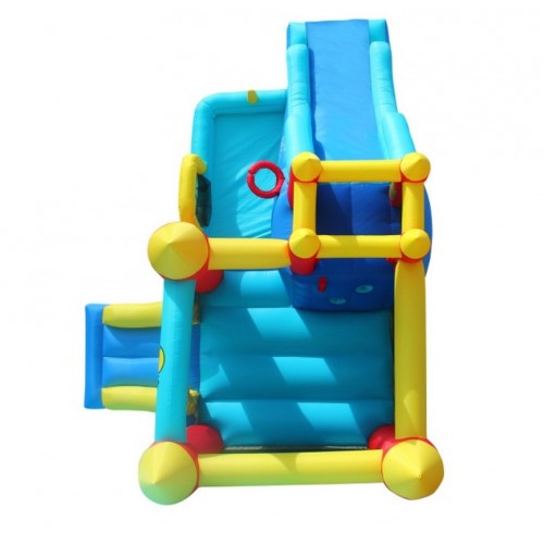 Castello Gonfiabile per Bambini Saltarello 2 Scivoli Vasca Palline Motore Aria
