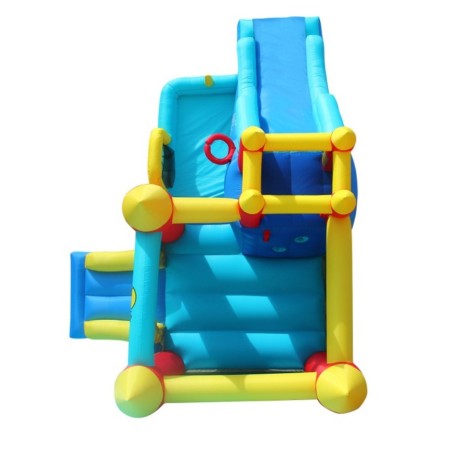 Castello Gonfiabile per Bambini Saltarello 2 Scivoli Vasca Palline Motore Aria