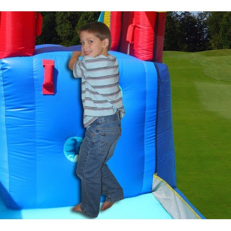 Castello Gonfiabile per Bambini Saltarello 2 Scivoli Vasca Palline Motore Aria