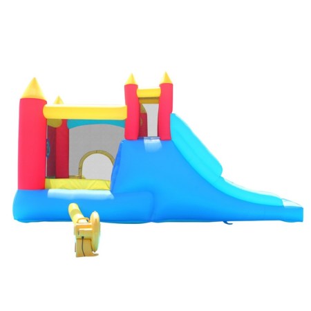 Castello Gonfiabile per Bambini Saltarello 2 Scivoli Vasca Palline Motore Aria