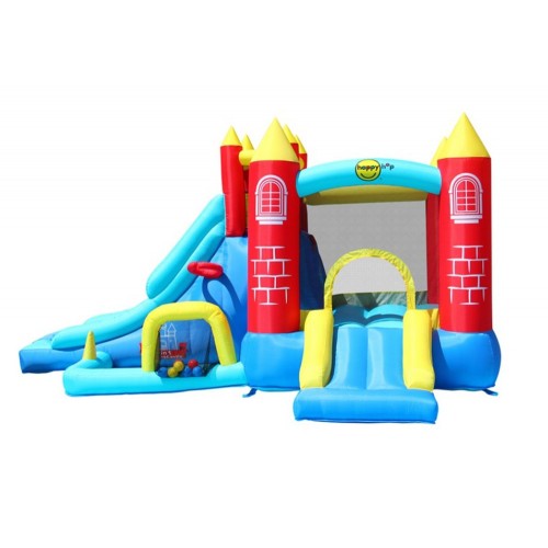 Castello Gonfiabile per Bambini Saltarello 2 Scivoli Vasca Palline Motore Aria
