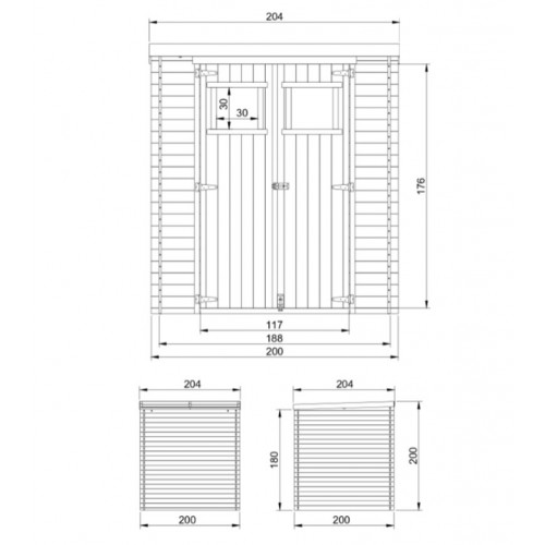 Casetta in Legno 2x2 19 mm Giardino Armadio Esterno Attrezzi Blockhouse Rimessa
