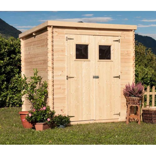 Casetta in Legno 2x2 19 mm Giardino Armadio Esterno Attrezzi Blockhouse Rimessa