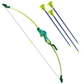 Set Arciere per Bambini Arco 96 cm in Fibra di Vetro 3 Frecce a Ventosa Bimbi